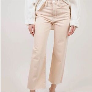 NWT Frame Le Jane High Rise Straight Crop In Stoned Nude Pink Size 28